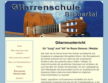 Tablet Screenshot of gitarrenschule-biebertal.de